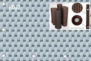 Osłona balkonowa na wymiar. Mata rattanowa dwustronna oczkowana RD22 jasnoszara z ciemnym szarym