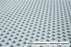 Mata rattanowa szerokość 60 cm/nieoczkowana/kolor jasnoszara z ciemnym szarym RD22