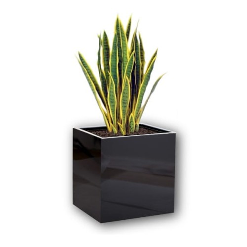 Donica Cubic czarny połysk_włókno szklane