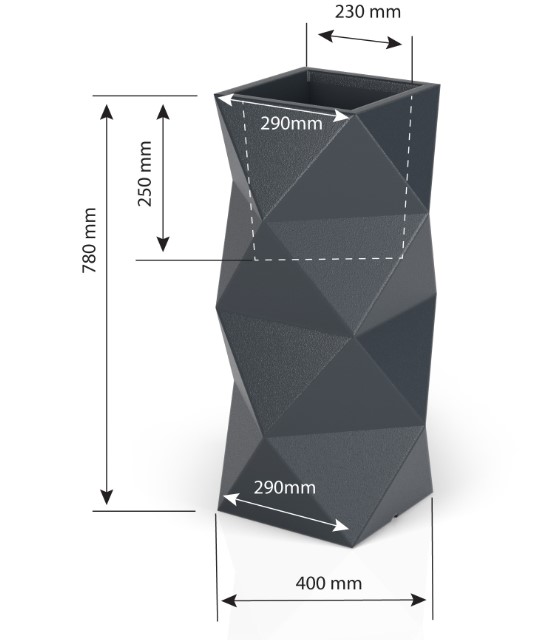 Donica Asti_wersja płytsza z podwójnym dnem